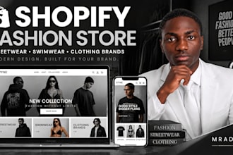 design shopify streetwear swimwear clothing website shopify droshipping store
