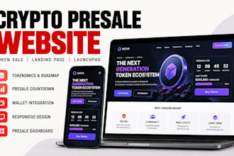 build crypto presale website, token sale landing page and launchpad