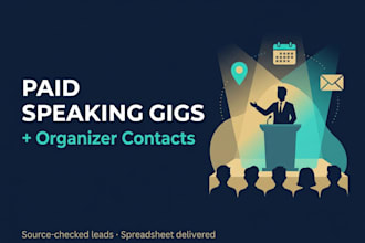 research paid speaking gigs and event organizer contacts