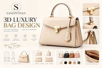 3d luxury handbag designs and product renders