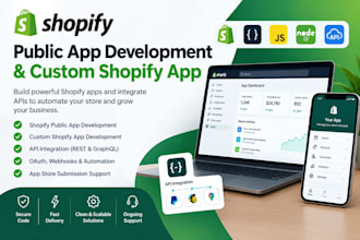 shopify public app development and custom shopify app API integration