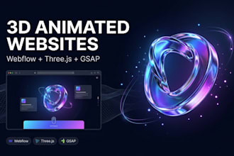 design a 3d animated webflow website with threejs and gsap