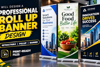 create retractable banner, roll up banner, pull up banner design