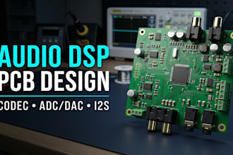 design an audio dsp pcb with codec adc dac and  i2s digital audio interfaces