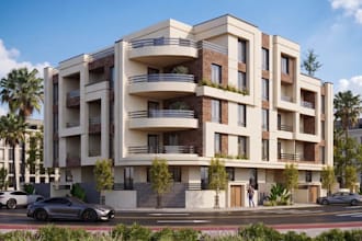 cgi architecture visualization, building exterior design, house interior render
