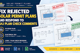 fix rejected solar permit plans and respond to ahj plan check comments