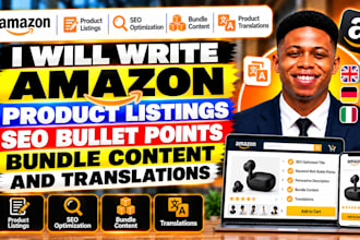 write amazon product listings seo bullet points bundle content and translation