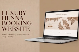 design a 1 page booking website for henna artists in wix