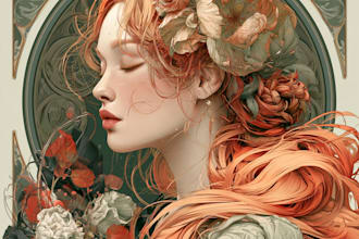 do illustrations in art nouveau style