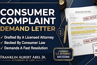 draft a powerful consumer complaint demand letter as a US attorney