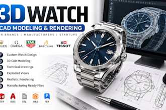 design luxury watches with 3d cad modeling and realistic rendering