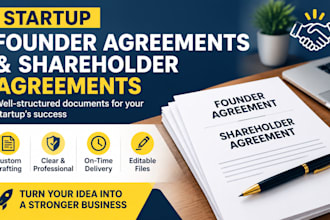 draft startup founder agreements and shareholder agreements