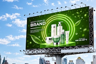 design billboard, outdoor signage, campaign posters and print ready banners