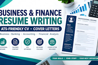 write a professional business and finance resume