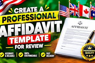 create a professional affidavit template for review