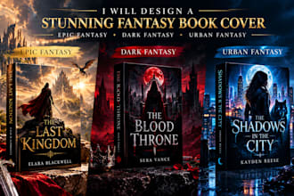 design a stunning epic fantasy, dark fantasy, or romantasy book cover