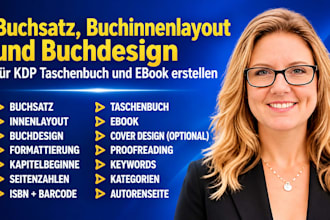 buchsatz, buchinnenlayout und buchdesign für KDP taschenbuch und ebook erstellen