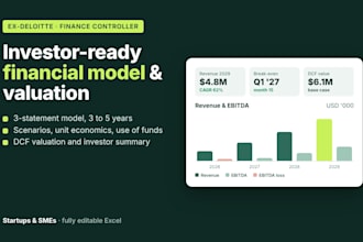 build an investor ready financial model and valuation