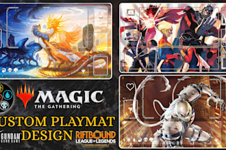design custom mtg playmat, anime, pokemon, tcg, commander playmat illustration