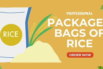 design and professionally package bags of rice