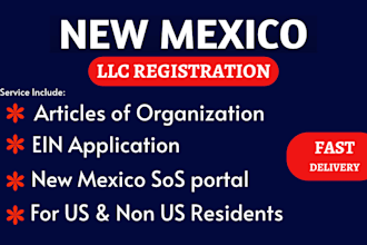 register new mexico llc with ein and get a registered agent for non residents