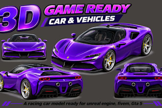 create 3d car models, gta 5, fivem, vehicle mods, game ready vehicles