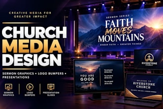 create a sermon or series graphic title,media and logo bumper partypresentation