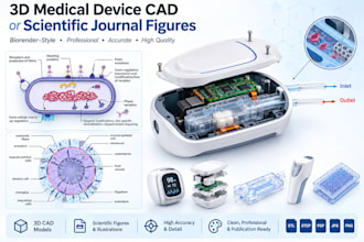 fix and design 3d medical device cad or scientific journal figures biorender