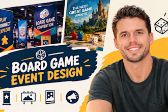 create board game convention signage, gaming event banners and promotional ads