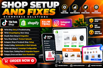 setup tik tok shop fix tiktok dropshipping ads temu shop instagram shop shopify