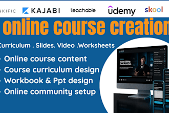create online course content, course curriculum, lesson scripts, video courses