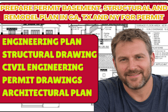 prepare permit basement, structural and remodel plan in ca, tx and ny for permit
