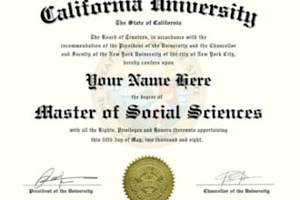 design high school, home school, university  diploma certificate, college