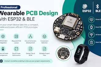 design wearable pcb with ble, esp32 for smart device prototype