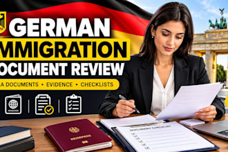 review german immigration document, supporting evidence and application papers