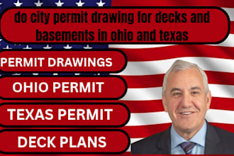 do city permit drawing for decks and basements in ohio and texas