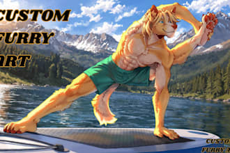 create custom furry art fursona character designs, digital art and sfw or nsfw
