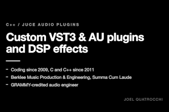 develop a custom vst3 or au audio plugin or dsp effect with juce