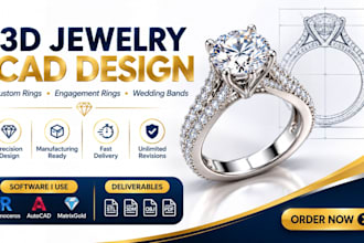 design 3d jewelry cad, custom rings, engagement rings and wedding bands
