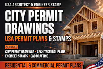 do city permit drawing as USA architect permit plan engineer stamp