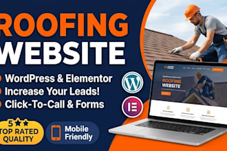 design a modern roofing company wordpress website