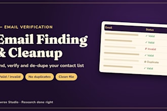 find, verify and clean the emails in your lead list or CRM export