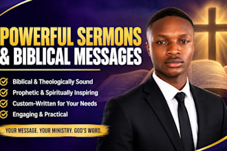 give you a powerful prophetical spiritual dark coaching god sermon or biblical