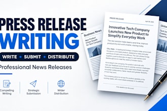 write and submit press release for PR distrubution