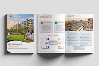 design a professional company profile and corporate brochure