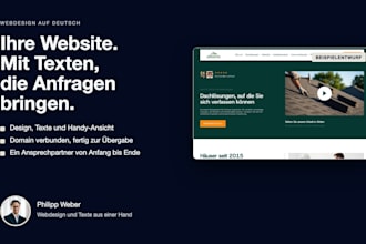 create a german business website with copywriting, deutsch webdesign
