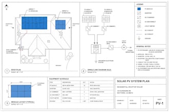 solar permit plans ahj corrections roof plans single line diagram cad drawings