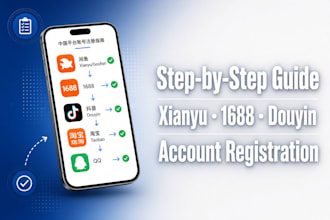 create and register xianyu goofish 1688 douyin qq taobao accounts