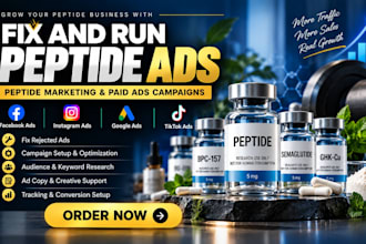 fix and run peptide ads peptide marketing facebook ads google ads tiktok ads