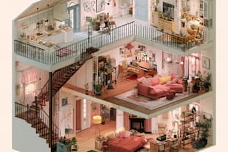 interior design and realistic a rendering